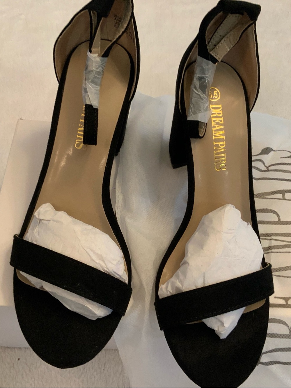 Dream Pairs Black Open-Toe Ankle-Strap Sandals heels 2.5” size 6.5 sku 3325